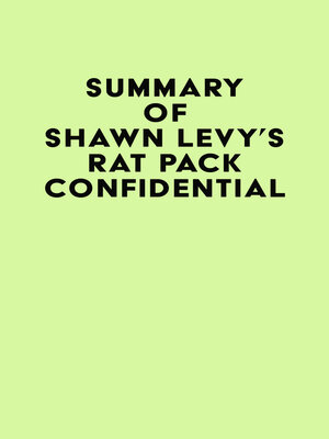 cover image of Summary of Shawn Levy's Rat Pack Confidential